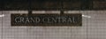 Grand Central subway station name on a wall inside the station. Royalty Free Stock Photo